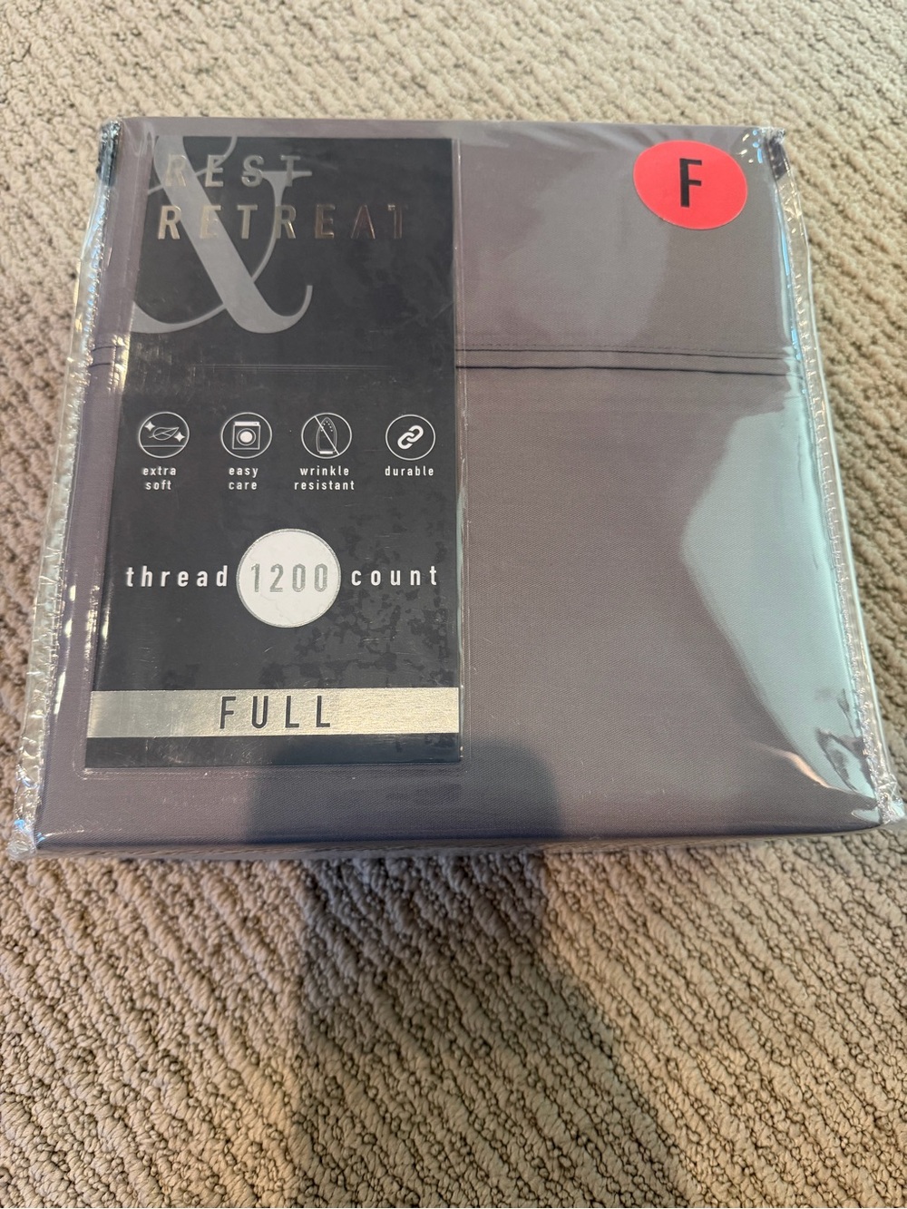 Kohl's Rest & Retreat 1200 Thread Count Full Sheet Set - Charcoal Gray